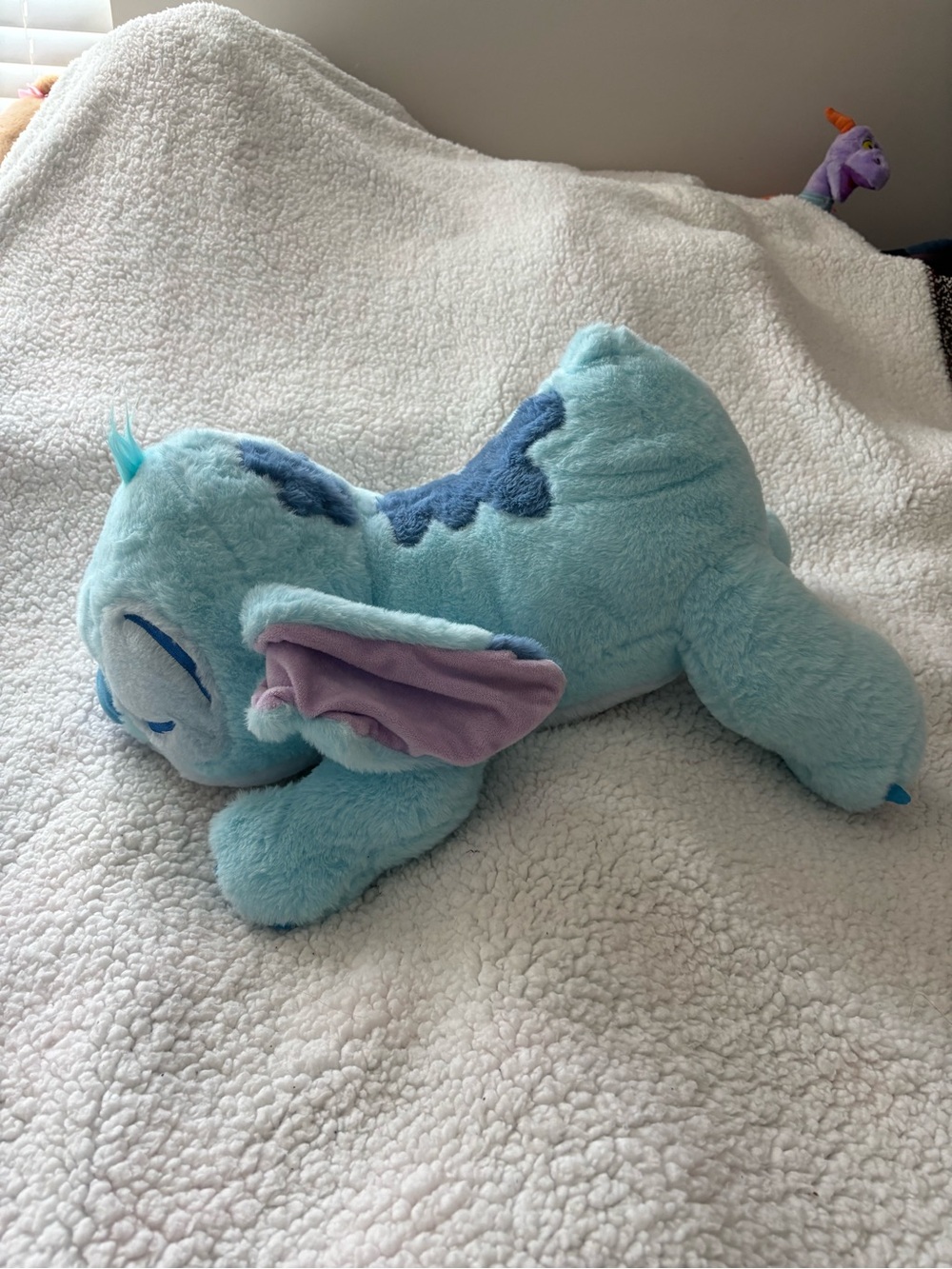 Disney Light Blue Plush Stitch with Lavender Ears